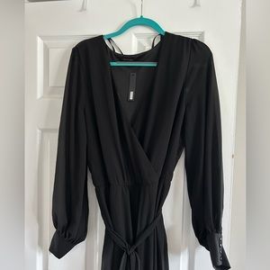 Flowy black chiffon jumpsuit